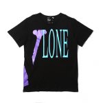 VLONE Text Printed Tshirt in Black and Blue - VloneClothing VLC2710