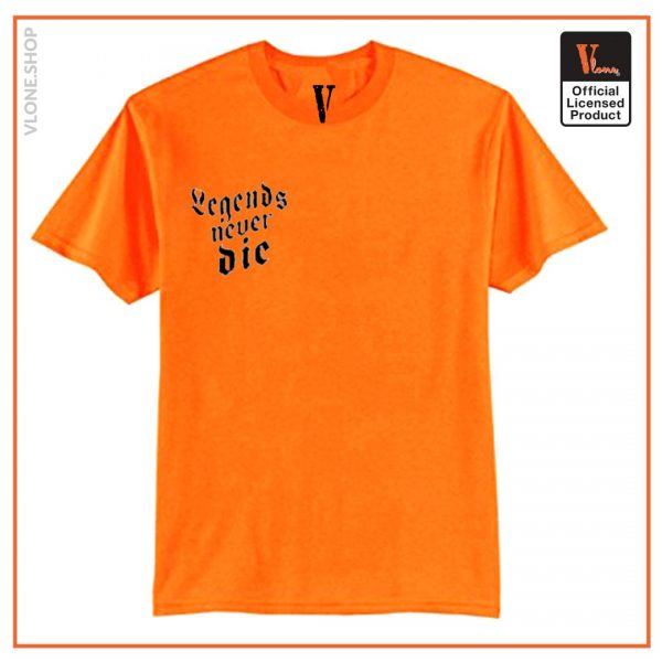 Juice Wrld X Vlone Legends Never Die T shirt Orange - Vlone Shirt