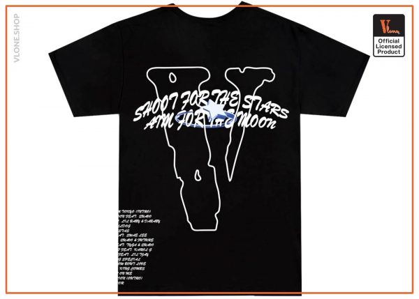 Pop Smoke x Vlone Tracklist Black Tee Back - Vlone Shirt