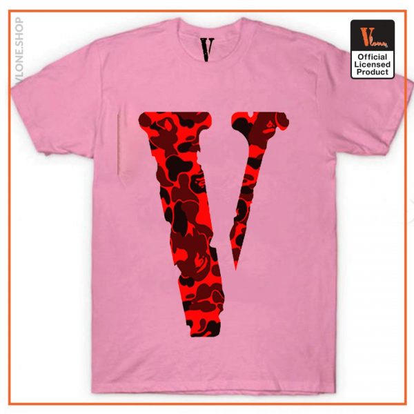 VLONE Camo Friend Shirt Pink 1 - Vlone Shirt