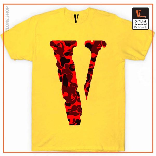 VLONE Camo Friend Shirt Yellow 1 - Vlone Shirt
