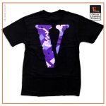 VLONE x Call of Duty Purple Camo Tee Black v staple back side - Vlone Shirt