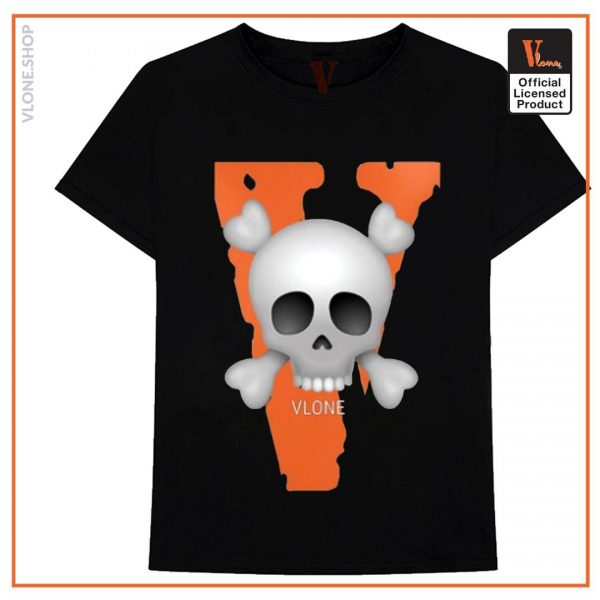 Vlone Big V With Skull T Shirt Black - Vlone Shirt