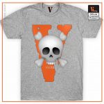 Vlone Big V With Skull T Shirt Gray - Vlone Shirt