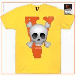 Vlone Big V With Skull T Shirt Yellow - Vlone Shirt