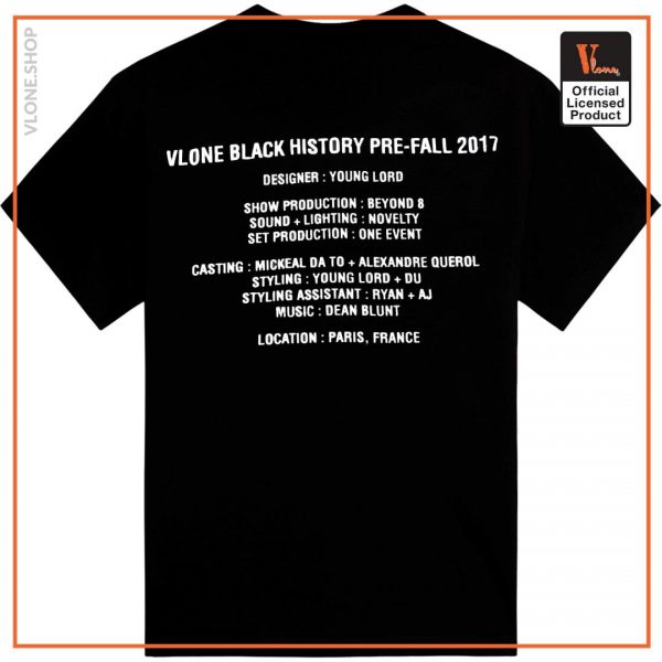 Vlone Black History Tee Black Back - Vlone Shirt