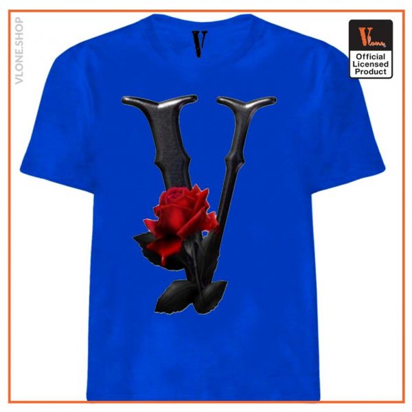 Vlone Black Red Flower T Shirt 3 - Vlone Shirt