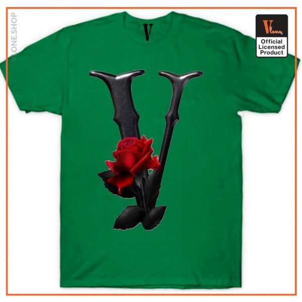 Vlone Black Red Flower T Shirt 5 - Vlone Shirt