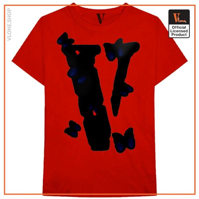 Vlone Shirts - Vlone Black Shape Butterfly T-Shirt VL2409 - Vlone Shirt