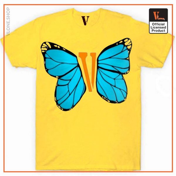 Vlone Blue Butterfly T Shirt 10 - Vlone Shirt