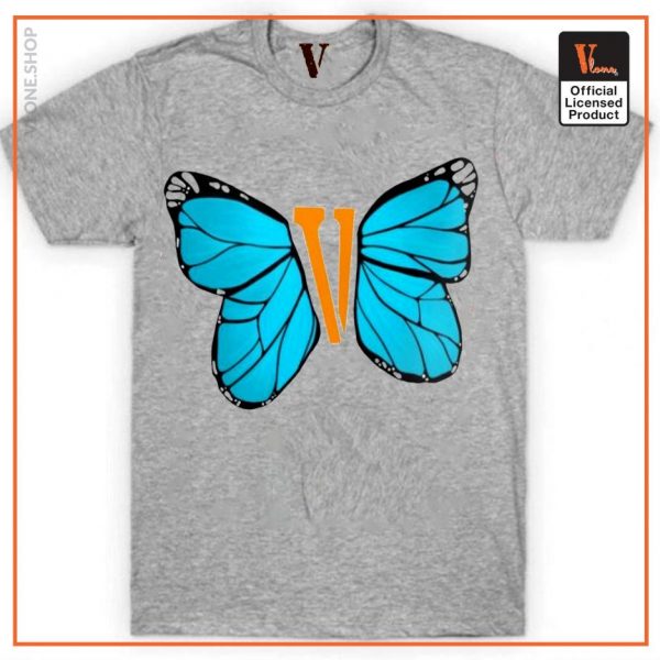 Vlone Blue Butterfly T Shirt 3 - Vlone Shirt