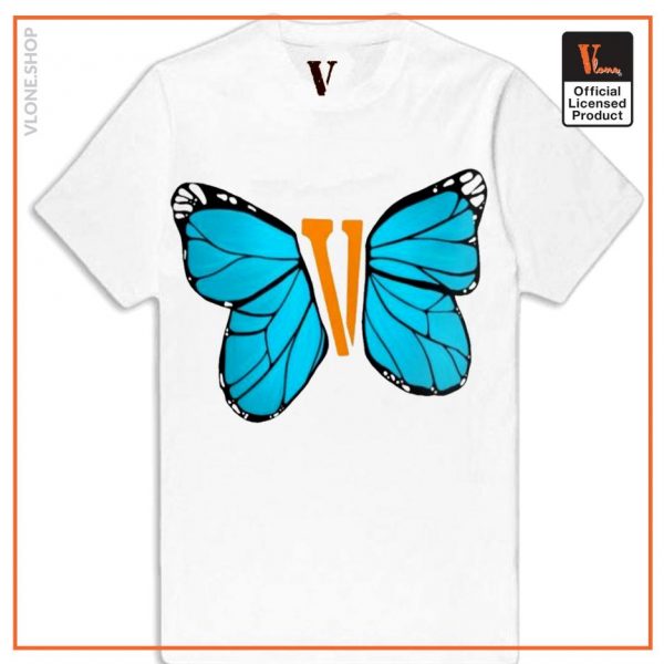 Vlone Blue Butterfly T Shirt 8 - Vlone Shirt