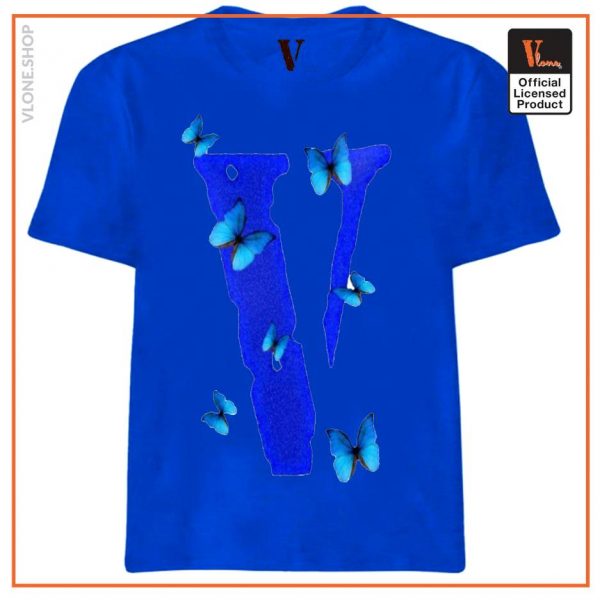 Vlone Blue Butterfly T Shirts 2 - Vlone Shirt