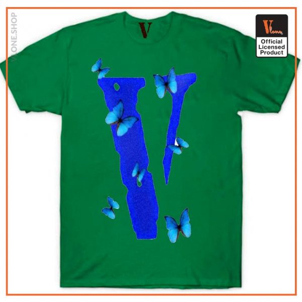 Vlone Blue Butterfly T Shirts 4 - Vlone Shirt