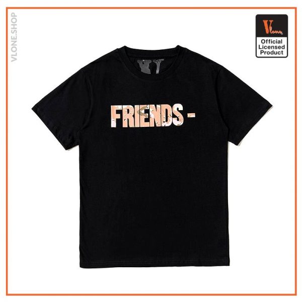 Vlone FRIENDS Desert Camo Exclusive Black T Shirt Front - Vlone Shirt