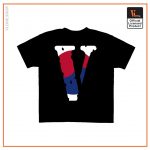 Vlone FRIENDS KOR Flag Printed Exclusive Black T Shirt Back - Vlone Shirt
