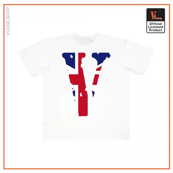 Vlone FRIENDS UK Flag Printed Unisex T Shirt Back - Vlone Shirt