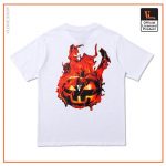Vlone Halloween Flaming Pumpkin Tee White Back - Vlone Shirt