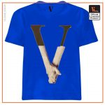 Vlone Love Shake Hand T Shirt Blue - Vlone Shirt