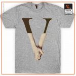 Vlone Love Shake Hand T Shirt Gray - Vlone Shirt