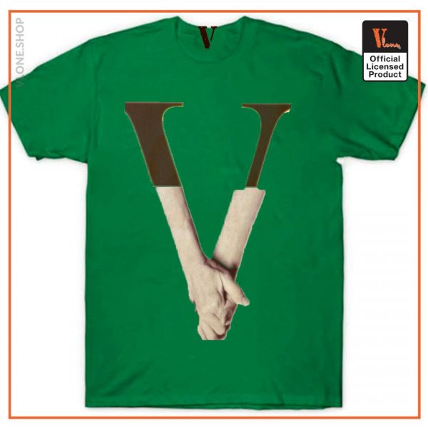 Vlone Love Shake Hand T Shirt Green - Vlone Shirt