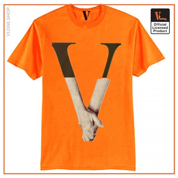 Vlone Love Shake Hand T Shirt Orange - Vlone Shirt