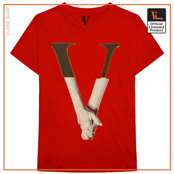 Vlone Love Shake Hand T Shirt Red - Vlone Shirt