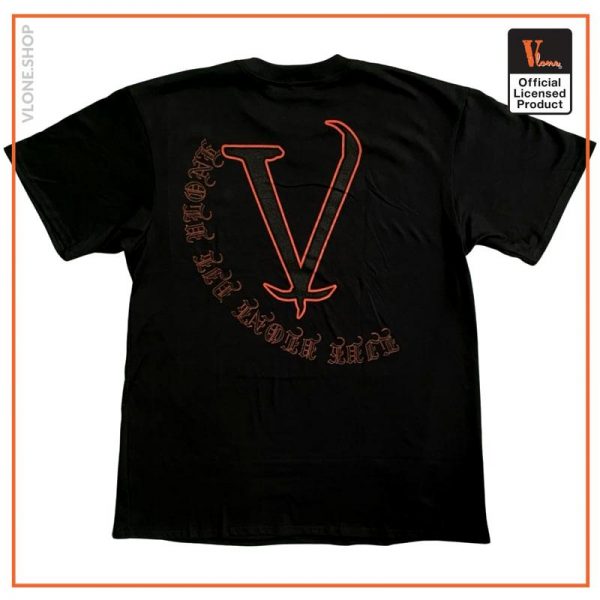 Vlone O Tee Black Orange Back Side - Vlone Shirt