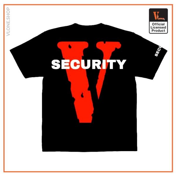 Vlone Security Tee BlackRed Back - Vlone Shirt