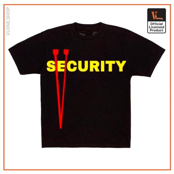 Vlone Security Tee BlackRed Front - Vlone Shirt