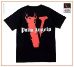 Vlone X Palm Angels Tee V Staple Black Red - Vlone Shirt