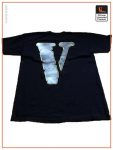 Vlone x Marino Infantry Diamond Black T Shirt Blue Back - Vlone Shirt