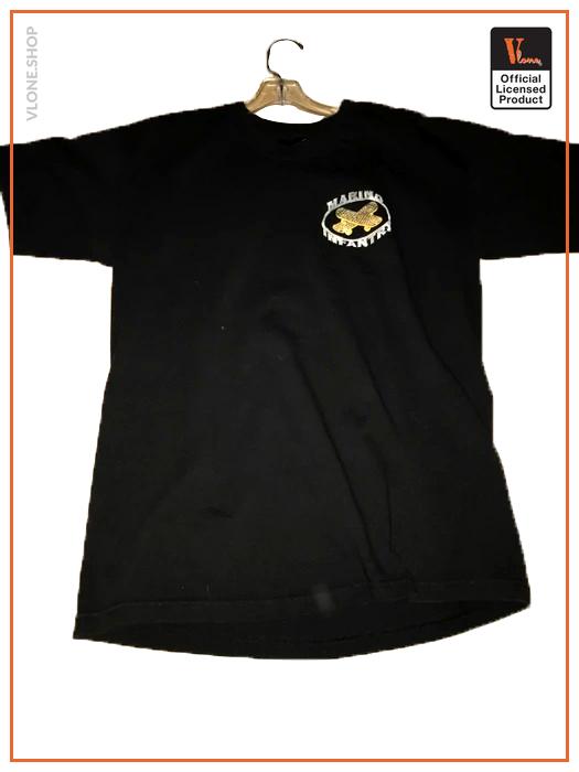 Vlone x Marino Infantry Diamond Black T Shirt Silver Front - Vlone Shirt