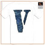 Vlone x Marino Infantry Diamond White T Shirt Blue Back - Vlone Shirt